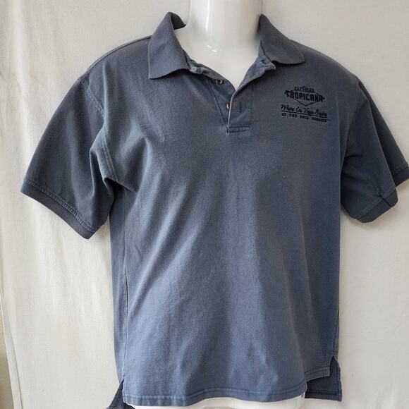 Vintage 1980's Blue Las Vegas Tropicana Polo Shirt Men's Size Medium - Picture 1 of 10